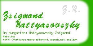 zsigmond mattyasovszky business card